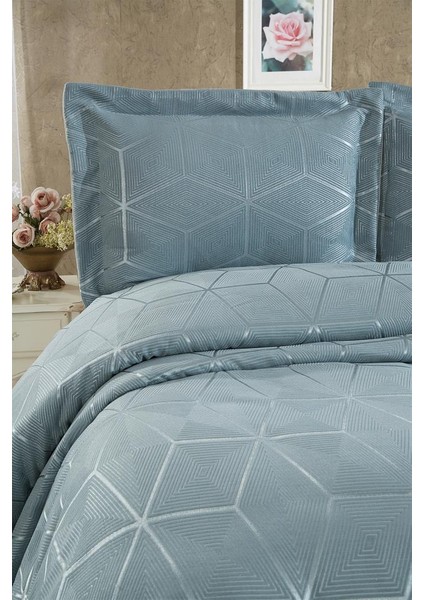 Verona 3 Parça Çift Kişilik Yatak Örtüsü Yeşil indirimleri