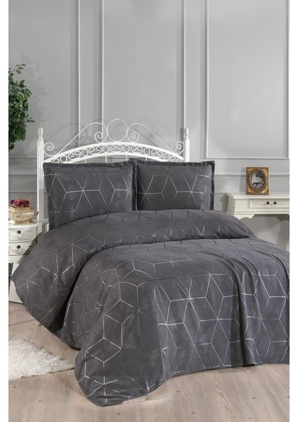 Verona 3 Parça Çift Kişilik Yatak Örtüsü Antrasit