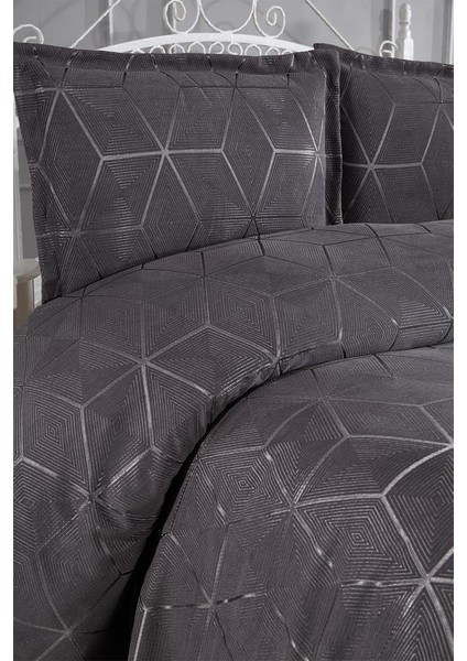 Verona 3 Parça Çift Kişilik Yatak Örtüsü Antrasit indirimleri