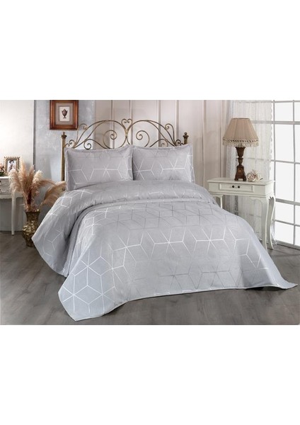 Verona 3 Parça Çift Kişilik Yatak Örtüsü Gri fiyatları