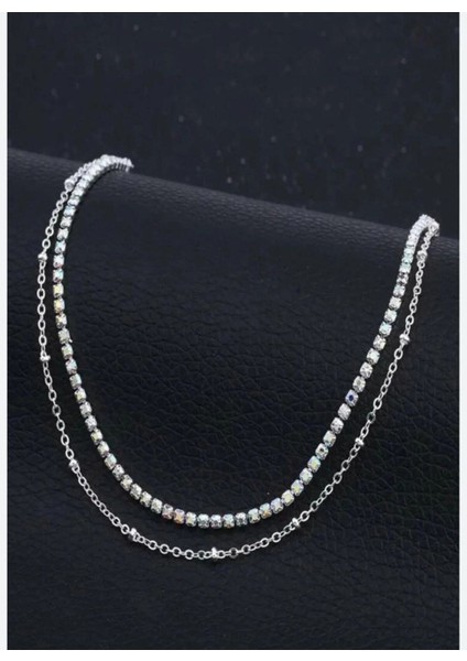 Şıklığınızı Tamamlayacak 2'li Taş Zincir Kadın Kolye