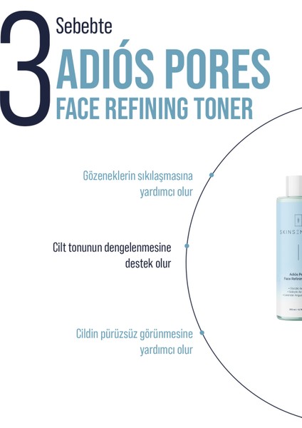 Adiôs Pores Face Refining Toner (Glycolic Acid 5%, Salicylic Acid 0.5) Gözeneklere Elveda Tonik indirimleri