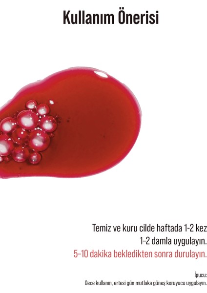 Red Peel Canlandırıcı ve Cilt Tonu Eşitleyici Kırmızı Peeling Serum 30 ml