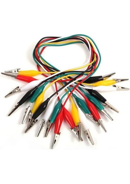 Kablolu Krokodil Test Kablosu Timsah Ağızlı - 10 Adet