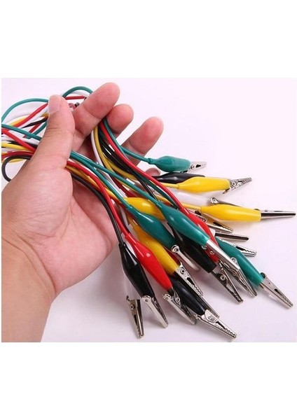 Kablolu Krokodil Test Kablosu Timsah Ağızlı - 10 Adet fiyatları