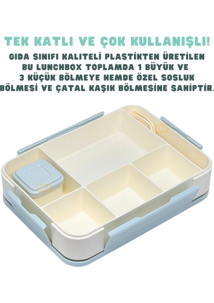 Bento 1330ML Lunchbox Yeni Koleksiyon Tek Katlı 5 Bölmeli Pp Plastik Çocuk Sefer Tası Yemek Kutusu indirimleri