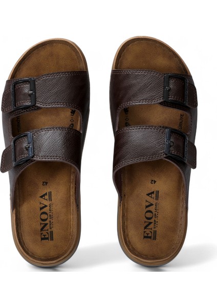 Gün Boyu Rahatlık Sunan, Şık ve Dayanıklı Erkek deri Terliği