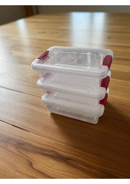 3'lü Saklama Kabı / Şeffaf Şık Görünüm Rahat Kullanım Sızdırmaz Kapak fiyatları