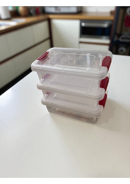 3'lü Saklama Kabı / Şeffaf Şık Görünüm Rahat Kullanım Sızdırmaz Kapak fırsatları