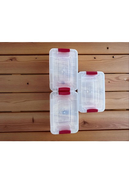 3'lü Saklama Kabı / Şeffaf Şık Görünüm Rahat Kullanım Sızdırmaz Kapak indirimleri