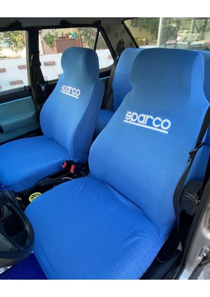 Sparco Mavi Servis Kılıfı -Likrali-Penye Kılıf-4 Parça