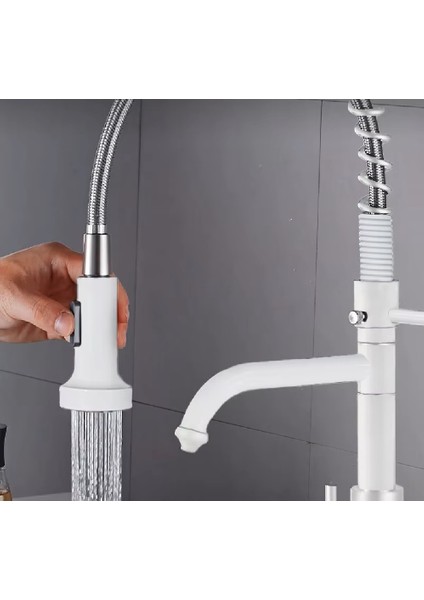 Mutfak Evye Bataryası Dual Flow Su Arıtma Çıkışlı Spiralli ve Fiskiyeli Beyaz 7 Yıl Garanti Ithal fiyatları