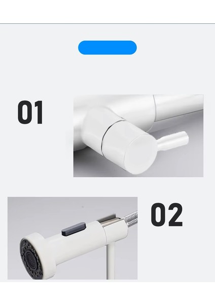 Mutfak Evye Bataryası Dual Flow Su Arıtma Çıkışlı Spiralli ve Fiskiyeli Beyaz 7 Yıl Garanti Ithal fırsatları