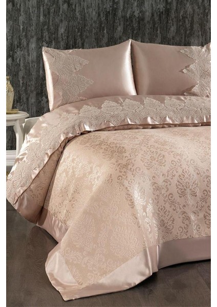 Çeyizdiyarı Fransız Güpürlü Lisbon Pike Takımı Bej