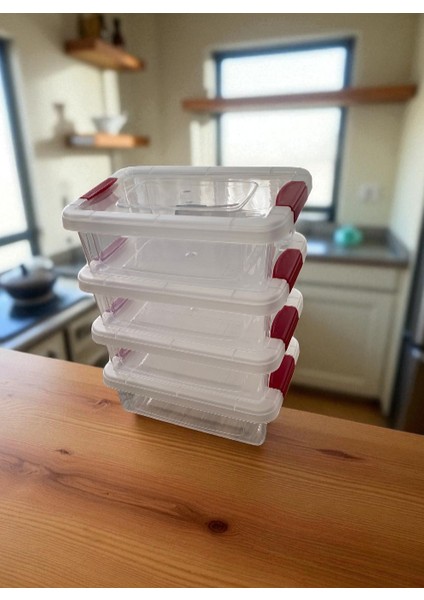 4'lü Saklama Kabı / Şeffaf Klipsli Kapak Sızdırmaz Şık Tasarım modelleri