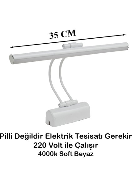 Flüt Aplik 35 cm LED Duvar Lambası 4000K Soft Beyaz