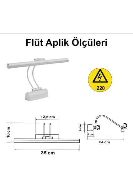 Flüt Aplik 35 cm LED Duvar Lambası 4000K Soft Beyaz fiyatları