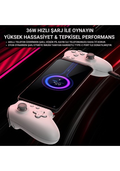 iPhone 15 Üzeri ve Android Uyumlu Type-C Mobil Oyun Kolu | Pro Seri Joystick | Şarj Özellikli fiyatları