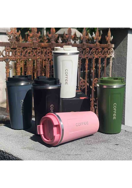 Coffee Termos Mug 1 Adet Çift Duvarlı Izoleli Paslanmaz Çelik Matara Kupa Su Şişesi 500 ml modelleri