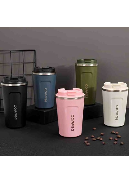 Coffee Termos Mug 1 Adet Çift Duvarlı Izoleli Paslanmaz Çelik Matara Kupa Su Şişesi 500 ml fırsatları