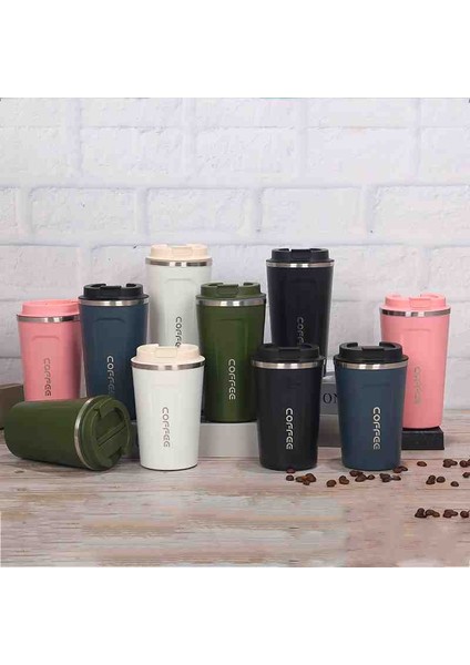 Coffee Termos Mug 1 Adet Çift Duvarlı Izoleli Paslanmaz Çelik Matara Kupa Su Şişesi 500 ml indirimleri