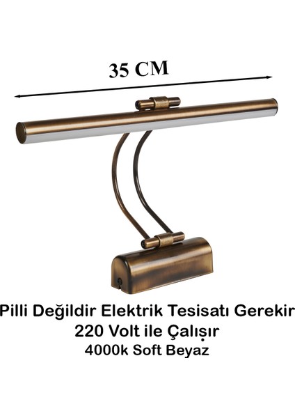 Flüt Aplik 35 cm LED Duvar Lambası 4000K Soft Beyaz