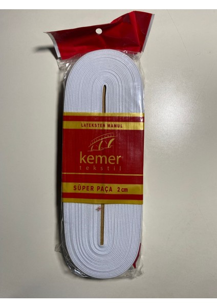 Beyaz 2 cm Yassı Lastik 10 Metre Bel Paça Lastiği