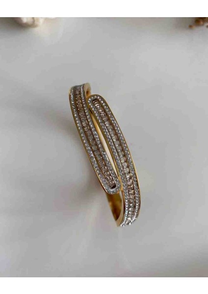 Gold Taşlı Asimetrik Model Çelik Kelepçe 17-18 cm fiyatları