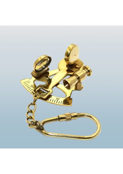 Pirinç Mini Sekstant Anahtarlık Şık Tasarım Hediyelik