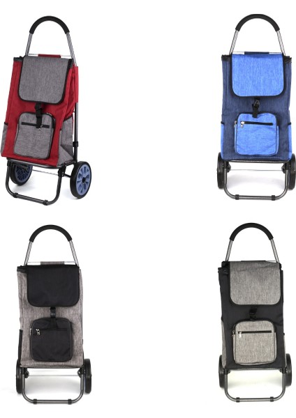 Katlanabilir Alışveriş Pazar Arabası – Sessiz Teker, Su Geçirmez Kumaş, Fermuarlı Çanta modelleri