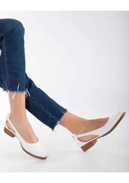 MaskButik Volpen Cilt Kısa Topuk Ayakkabı Beyaz fiyatları