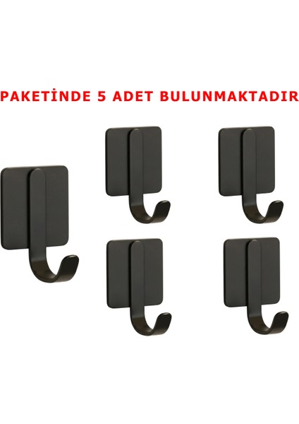 Kendinden Yapışkanlı Askılık Çelik Pakette 5 Adet