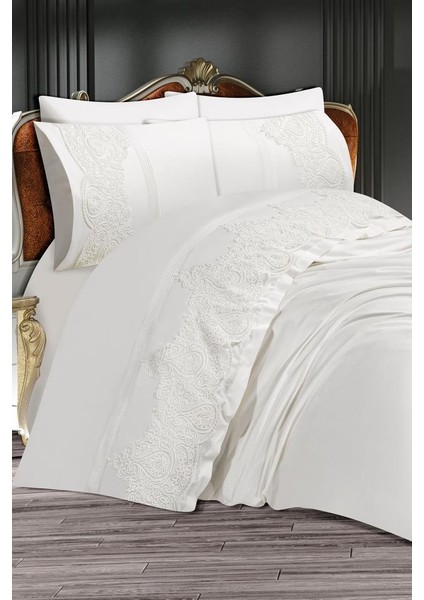 Çeyizdiyarı Sahra Çift Kişilik Nevresim Takımı Krem