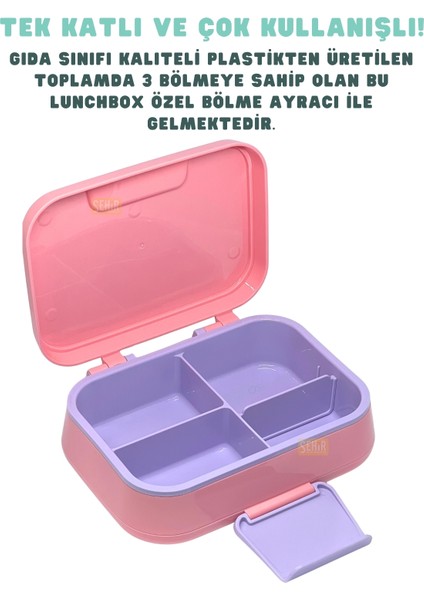 Bento 1030ML Lunchbox Yeni Koleksiyon Tek Katlı 3 Bölmeli Pp Plastik Sefer Tası Yemek Kutusu modelleri