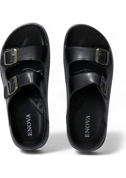 Rahat Taban Yapısı ve Dayanıklı EVA Uzun Ömürlü Kullanım Sunan kadın - erkek Terlik-Siyah