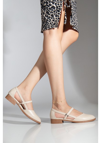 MaskButik Mary Kısa Topuk Ayakkabı Bej fiyatları