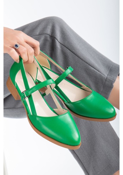 Mary Kısa Topuk Ayakkabı Yeşil modelleri