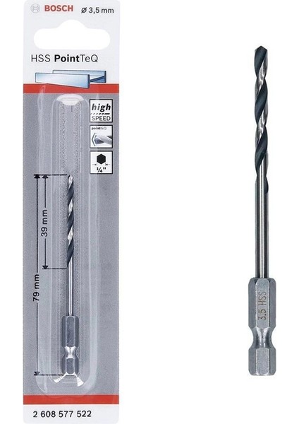 Bosch Pointteq Altıgen Şaftlı Hss Matkap Ucu 3,5 mm