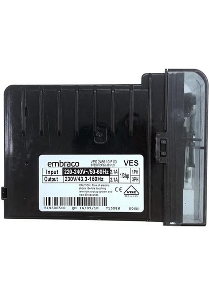 Buzdolabı Invertör Kartı Embraco 1/3 Hp (Ves 2456 10 F 00)