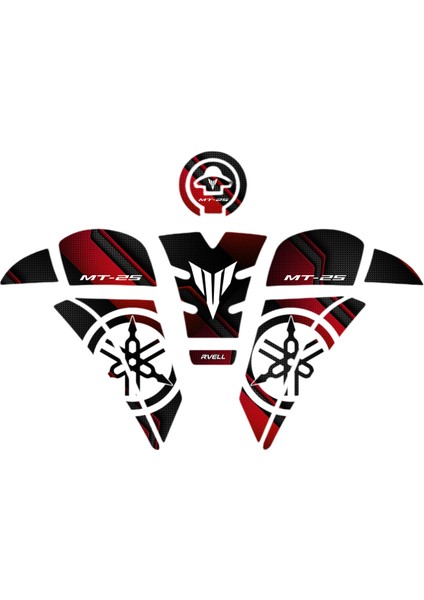 Rvell Yamaha MT25 2020-2024 Uyumlu Tank Pad Set 002
