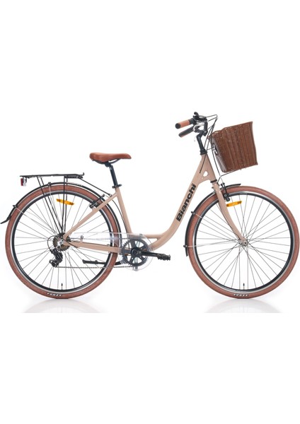 C281 V Fren 7 Vites 28 Jant Şehir Bisikleti 5e Krem Siyah 38 Kadro