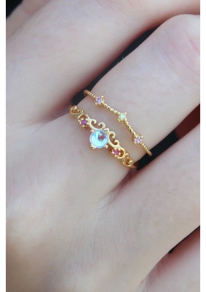 Bfs Gold Renk Zirkon Taşlı Taç Model Kadın Yüzük