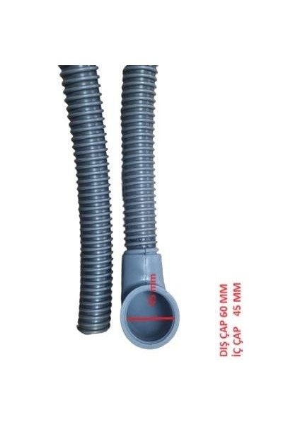 Bym Dirsekli Tahliye Hortumu Inoksan-Fagor (60*45 Mm) 170 cm (Kalın Cidarlı)