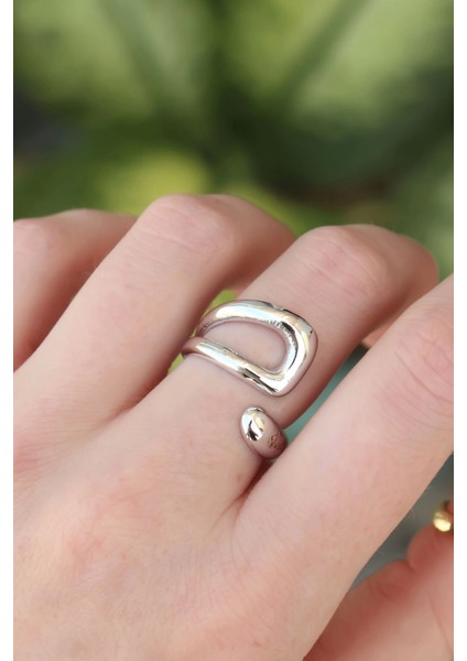 Bfs Pirinç Gümüş Renk Ayarlanabilir Yüzük