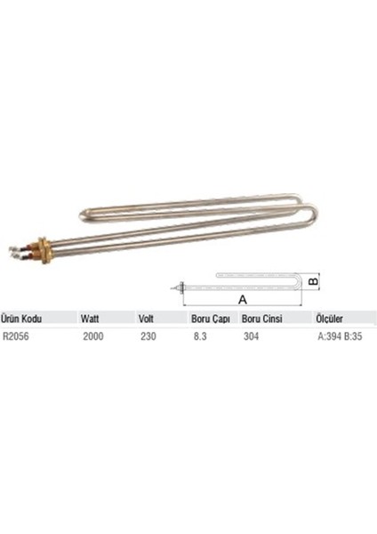 Bym Kazan Rezistansı 2000W 40CM 230V R2056