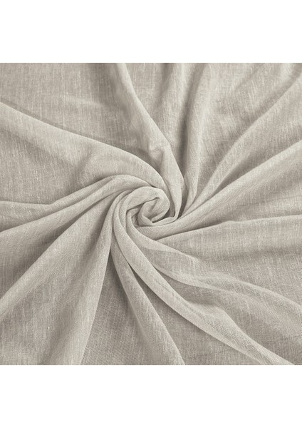 Keten Görünümlü Ekstrafor Büzgülü Keten Rengi Yüksek Kalite Tül Perde modelleri