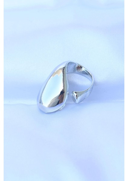 Bfs Pirinç Gümüş Renk Ayarlanabilir Iri Bombeli Yüzük fiyatları