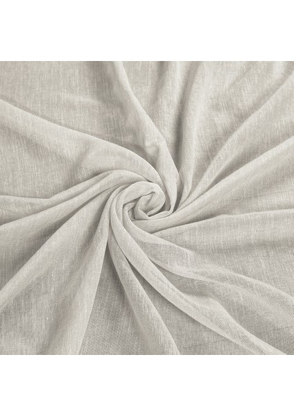 Keten Görünümlü Ekstrafor Büzgülü Krem Rengi Yüksek Kalite Tül Perde modelleri