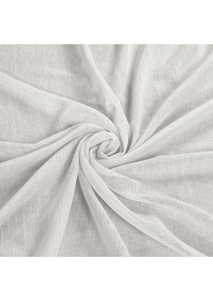 Keten Görünümlü Ekstrafor Büzgülü Ekru Yüksek Kalite Tül Perde modelleri