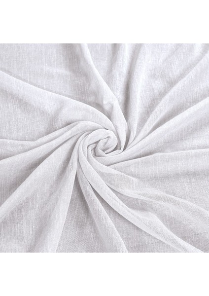Keten Görünümlü Ekstrafor Büzgülü Beyaz Yüksek Kalite Tül Perde modelleri